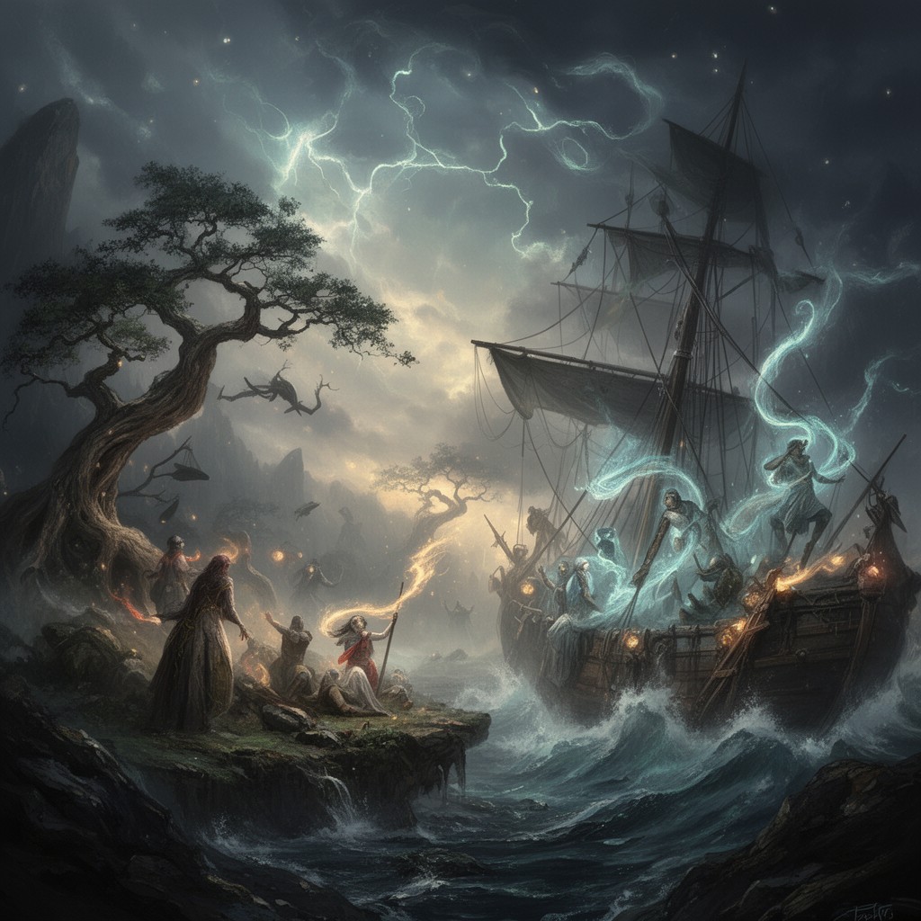 AI-generated illustration of The Tempest