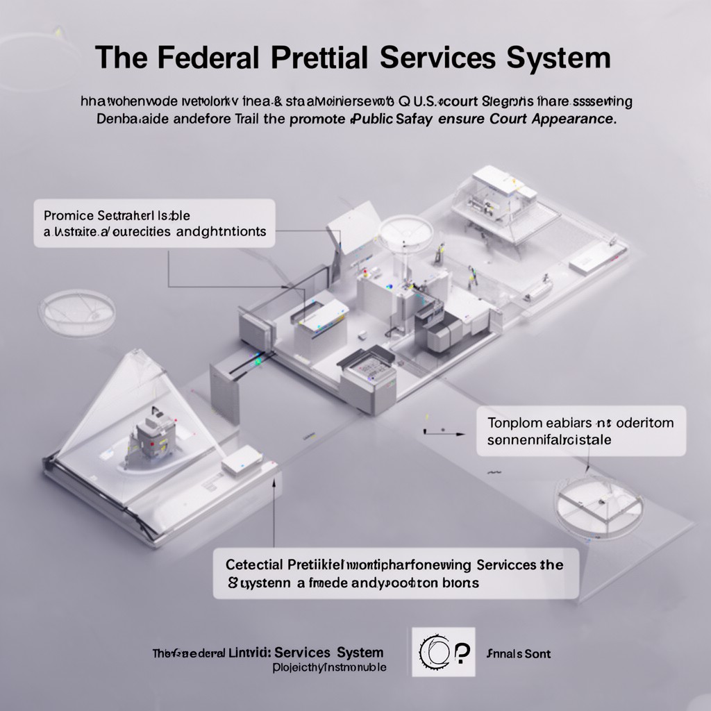 AI-generated illustration of federal pretrial services system