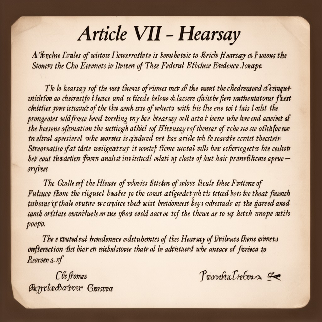 AI-generated illustration of Article VIII – Hearsay