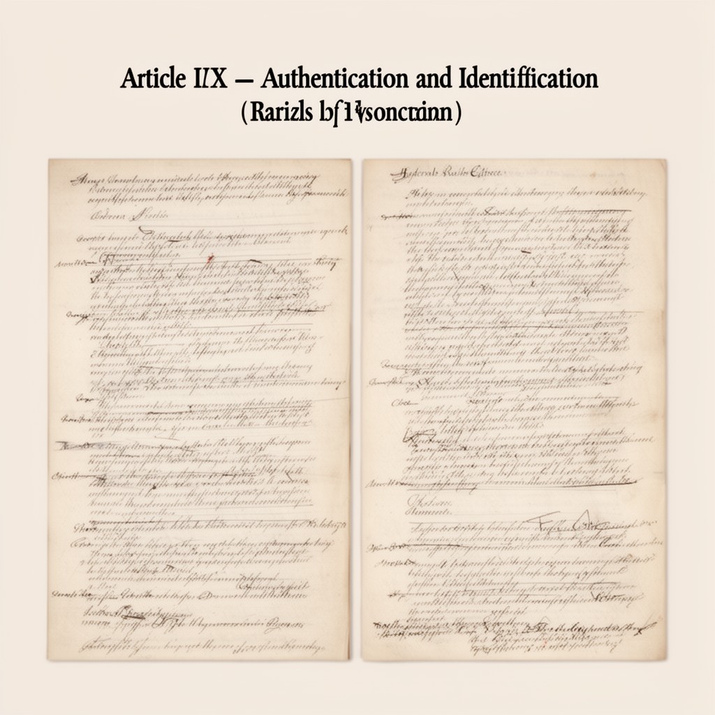 AI-generated illustration of Article IX – Authentication and Identification