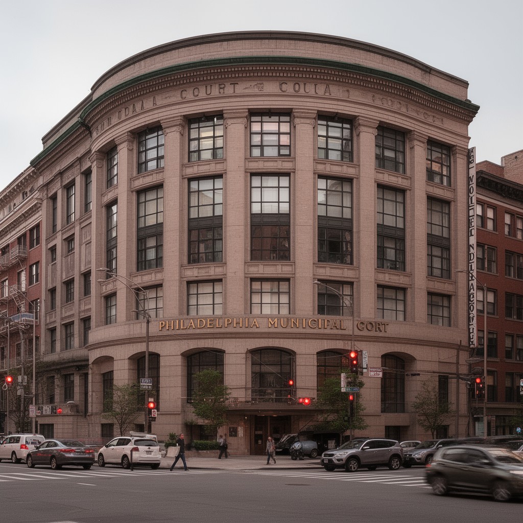 AI-generated illustration of Philadelphia Municipal Court