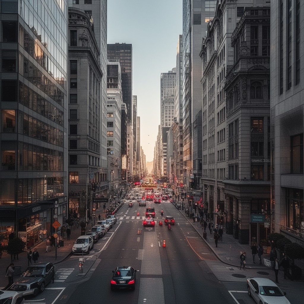 AI-generated illustration of Sansome Street