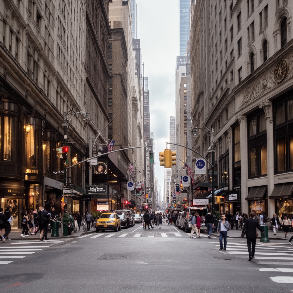 AI-generated illustration of Fifth Avenue and 58th Street