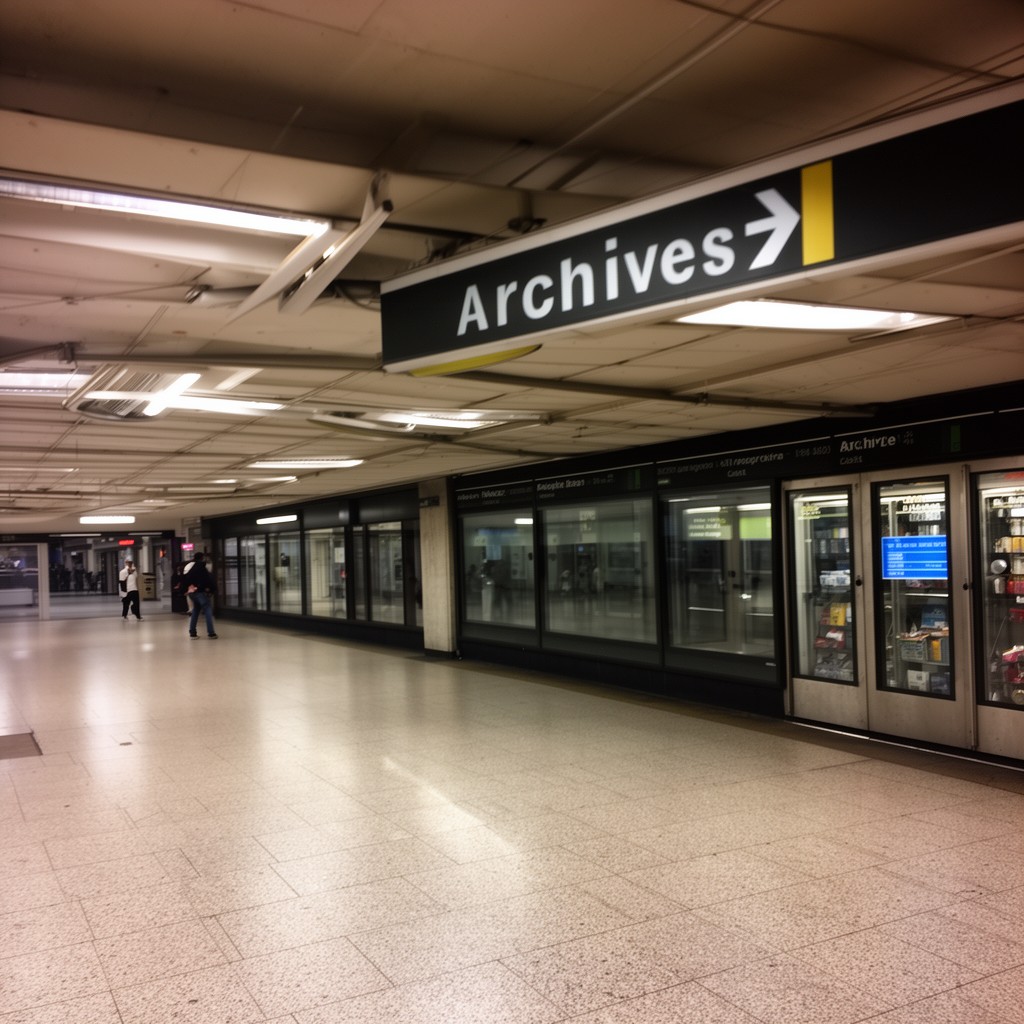 AI-generated illustration of Archives station