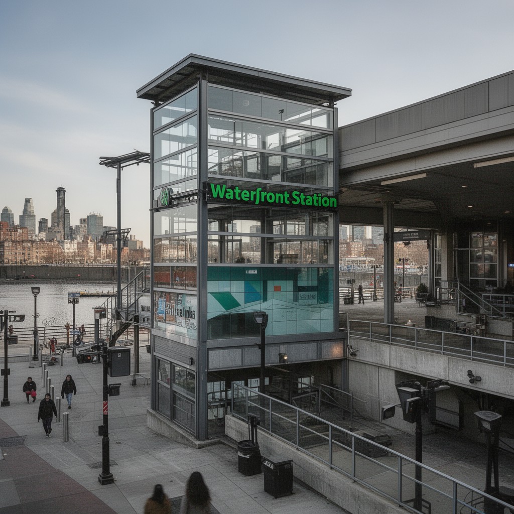 AI-generated illustration of Waterfront station