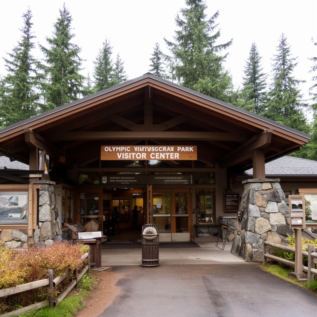 AI-generated illustration of Olympic National Park Visitor Center in Port Angeles