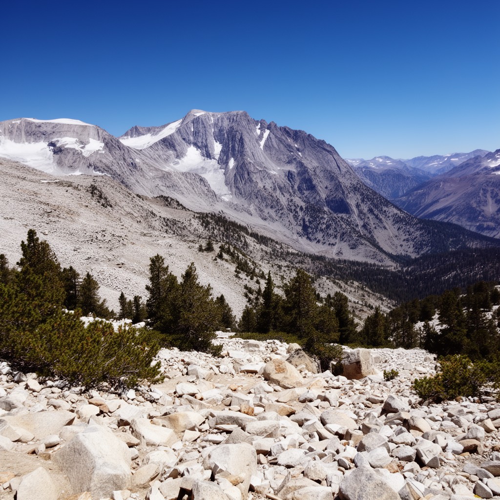 AI-generated illustration of Mount Whitney vicinity