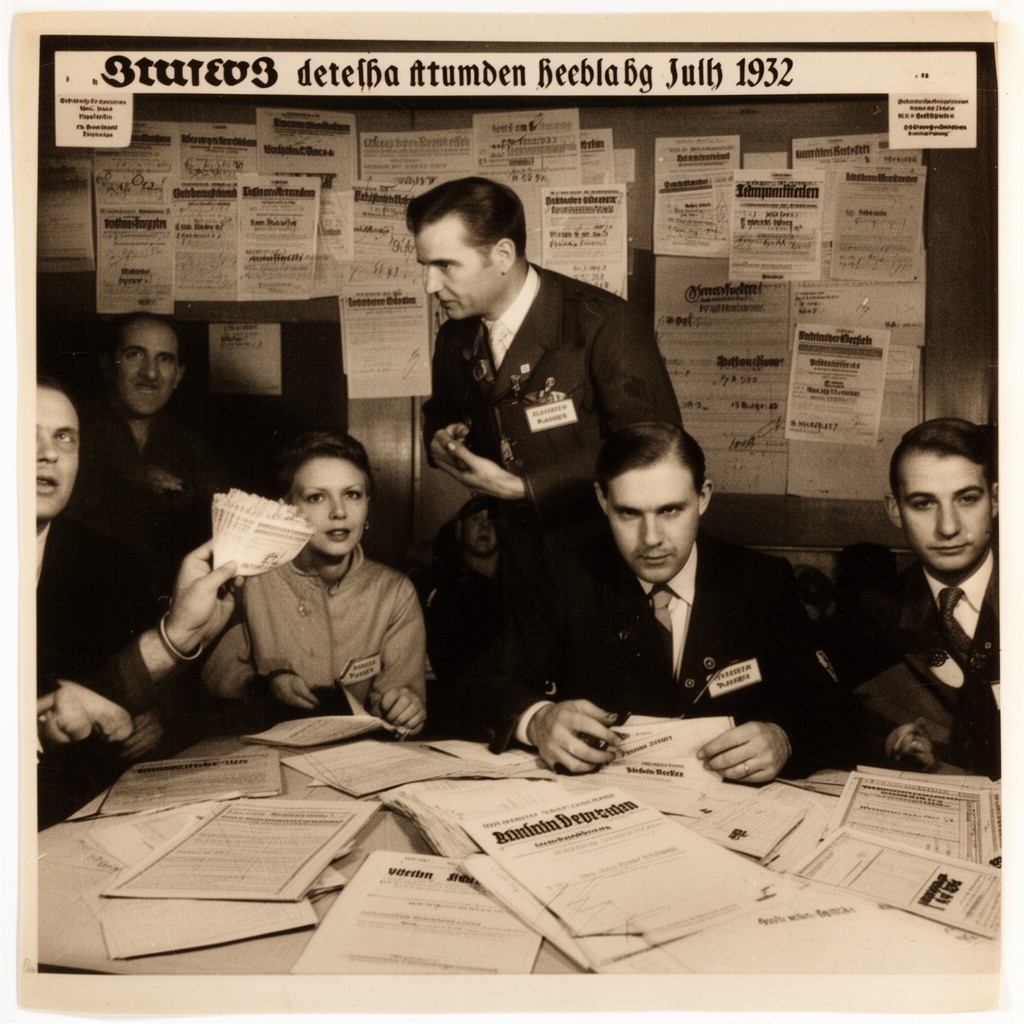 AI-generated illustration of German federal election, July 1932