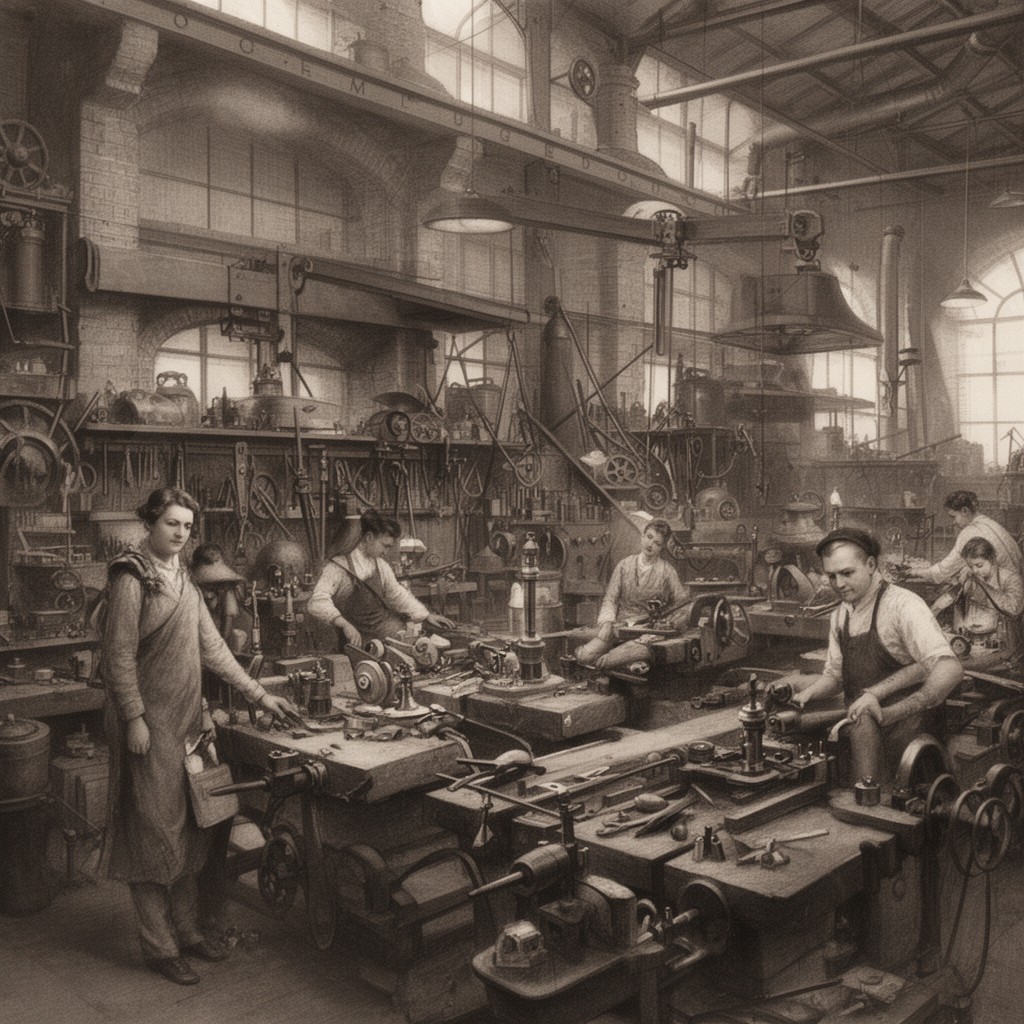 AI-generated illustration of the workshop of the world
