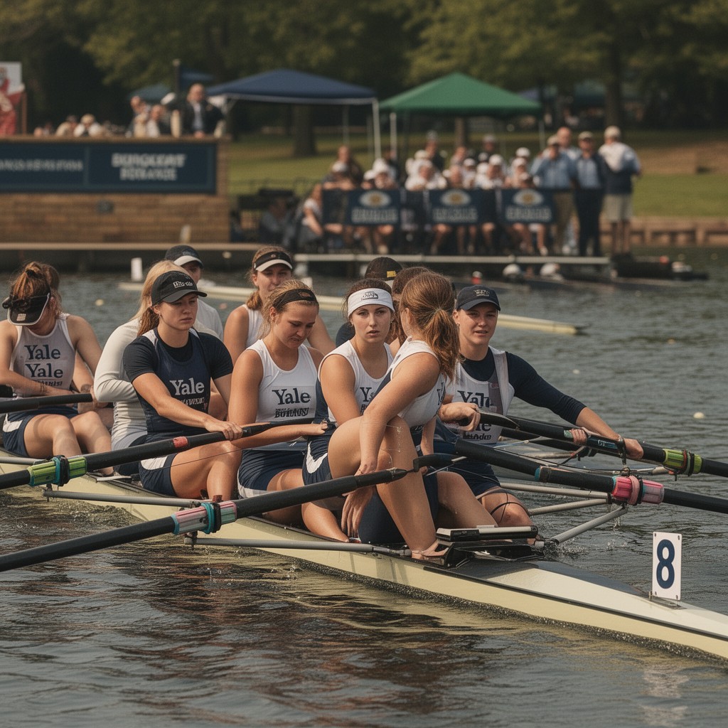 AI-generated illustration of Yale Bulldogs women’s rowing