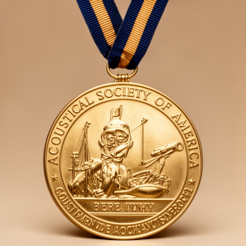 AI-generated illustration of Gold Medal of the Acoustical Society of America