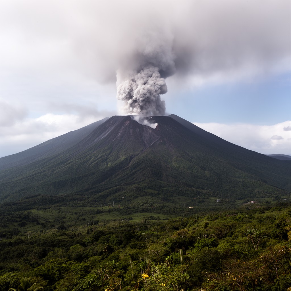 AI-generated illustration of La Soufrière