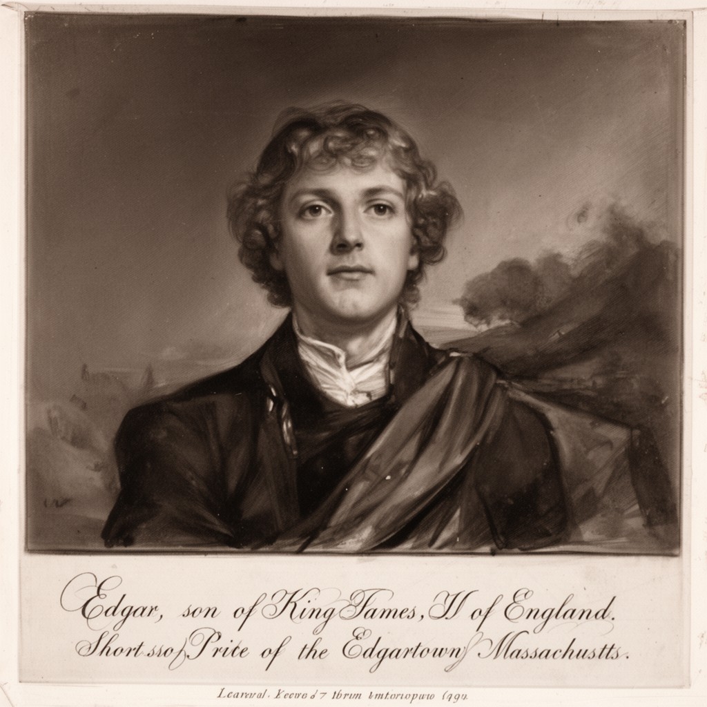 AI-generated illustration of Edgar, son of King James II of England