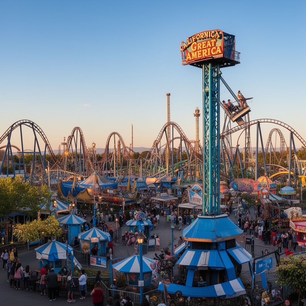 AI-generated illustration of California’s Great America
