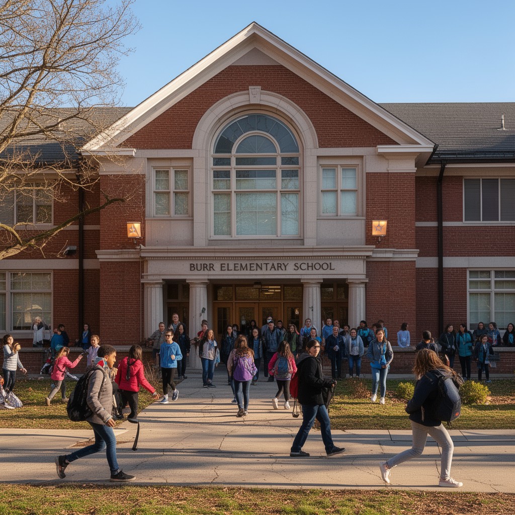 AI-generated illustration of Burr Elementary School