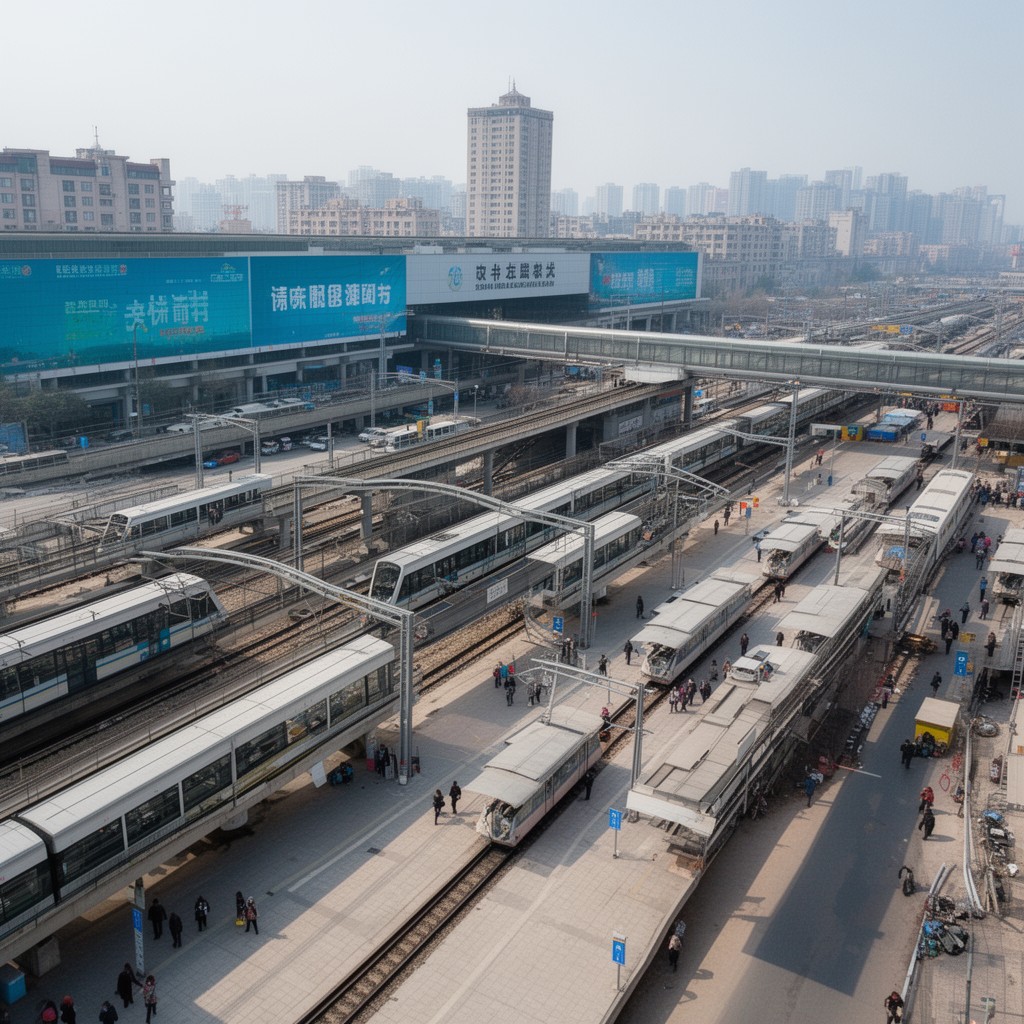 AI-generated illustration of Songjiazhuang station