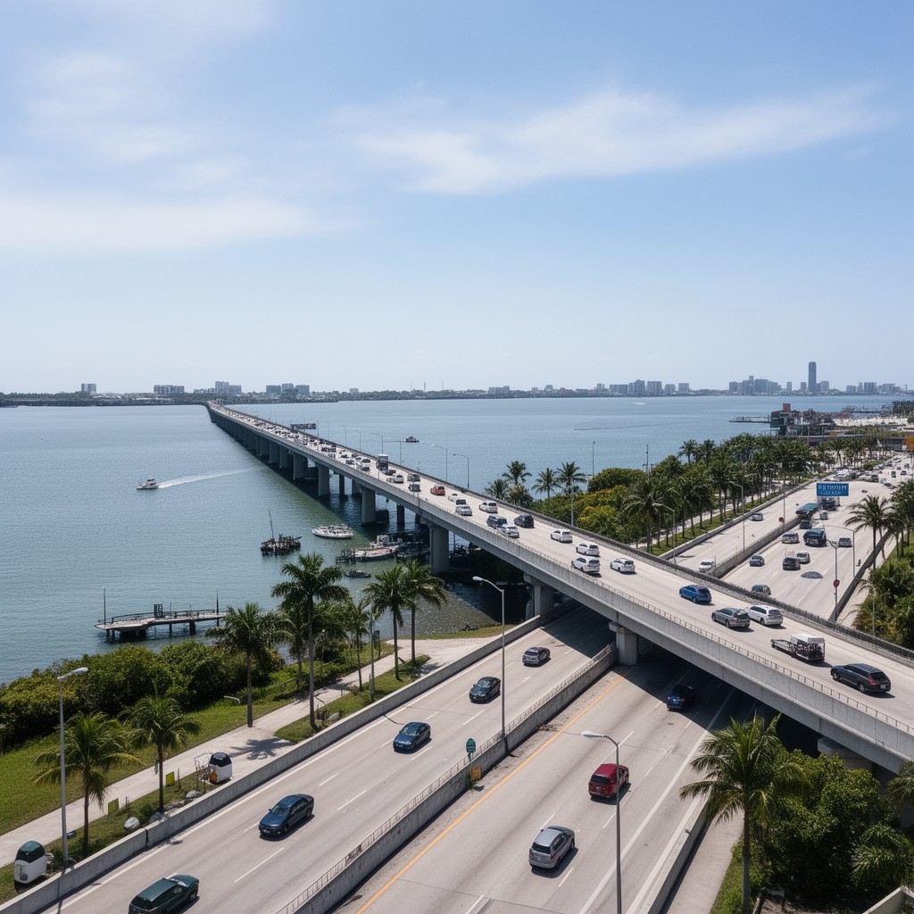 AI-generated illustration of Julia Tuttle Causeway