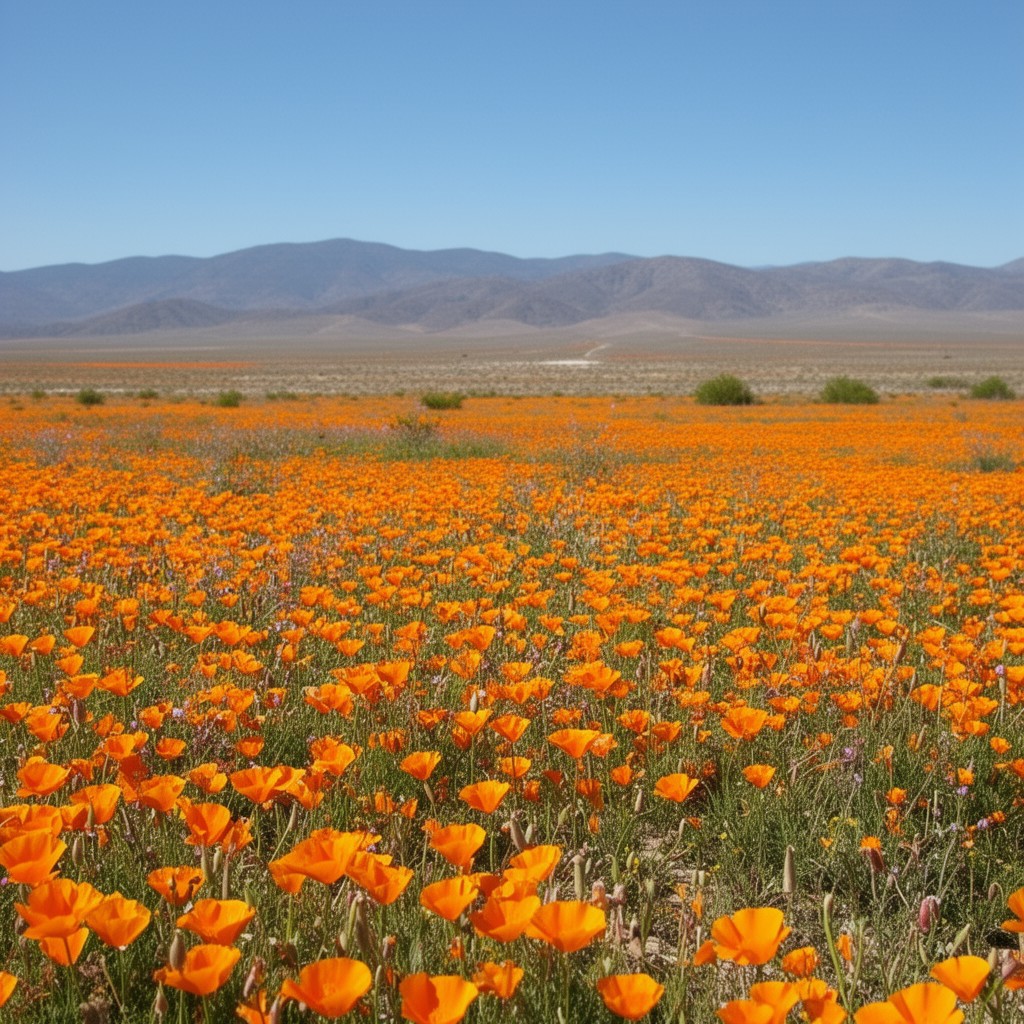AI-generated illustration of Antelope Valley California Poppy Reserve