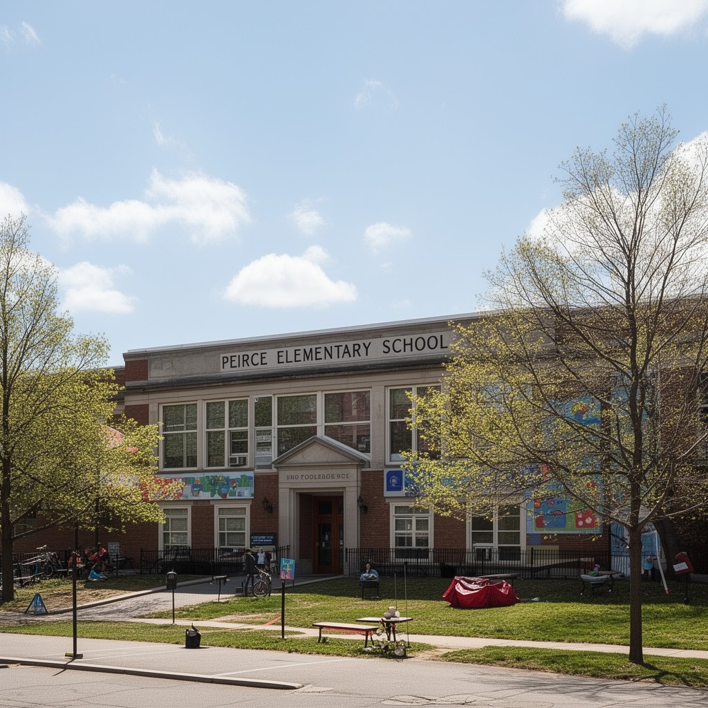 AI-generated illustration of Peirce Elementary School