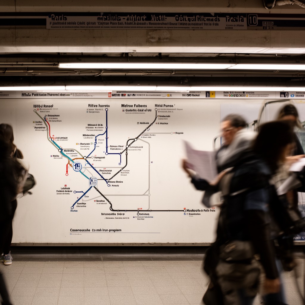 AI-generated illustration of Paris Métro Line 10