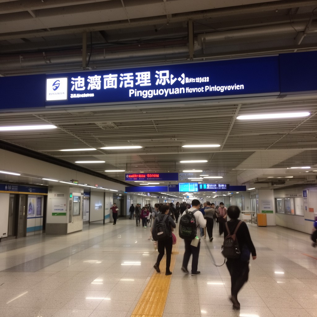 AI-generated illustration of Pingguoyuan station