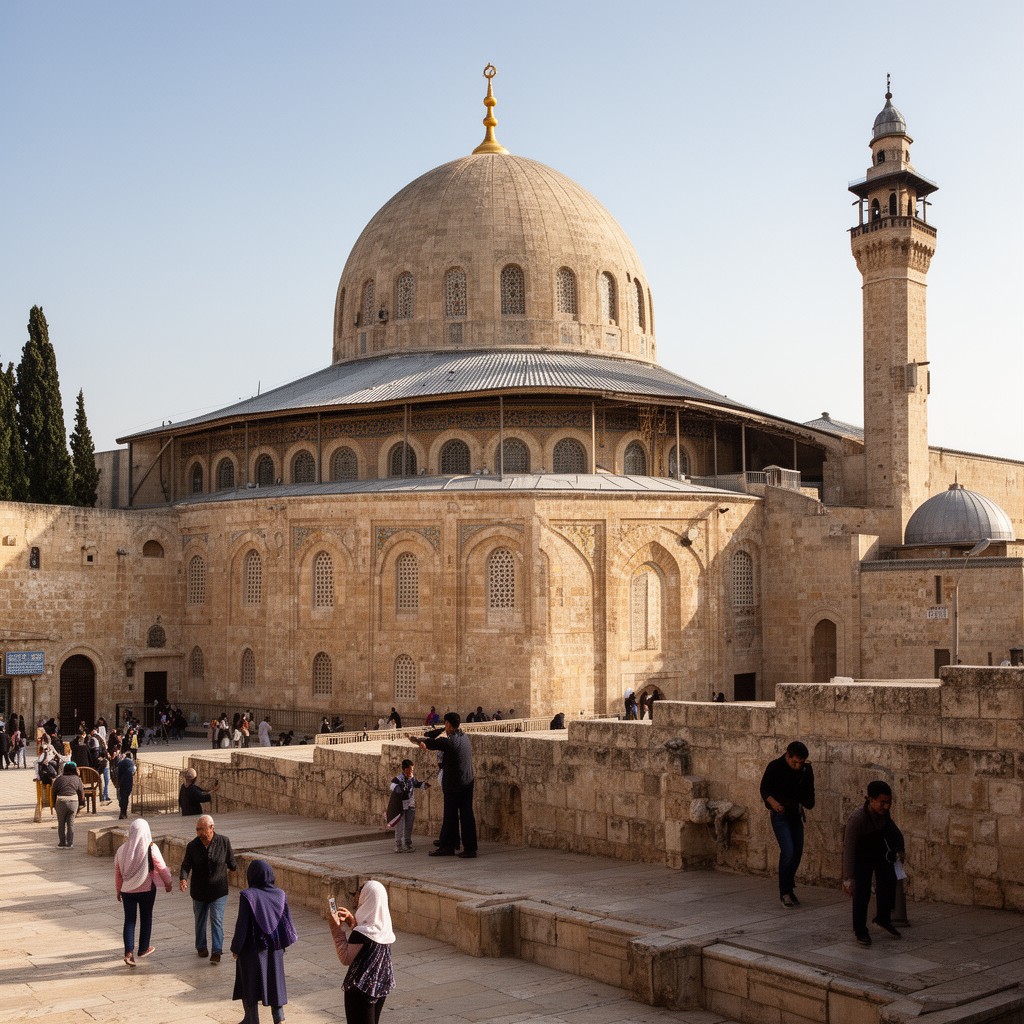 AI-generated illustration of Qibli Mosque building