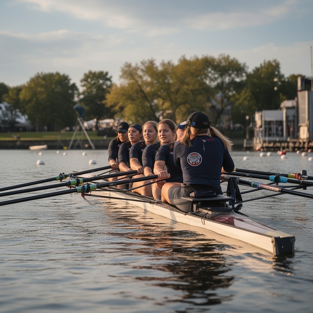 AI-generated illustration of Princeton Tigers women’s rowing