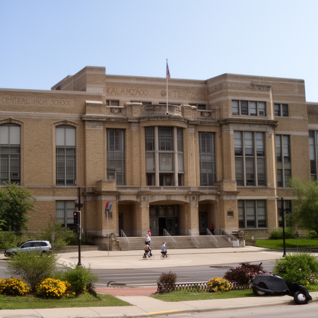 AI-generated illustration of Kalamazoo Central High School