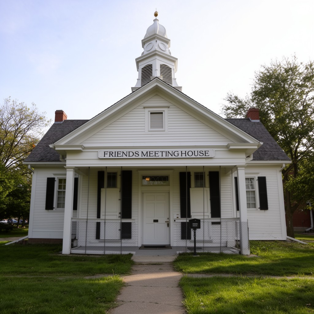AI-generated illustration of Friends Meetinghouse