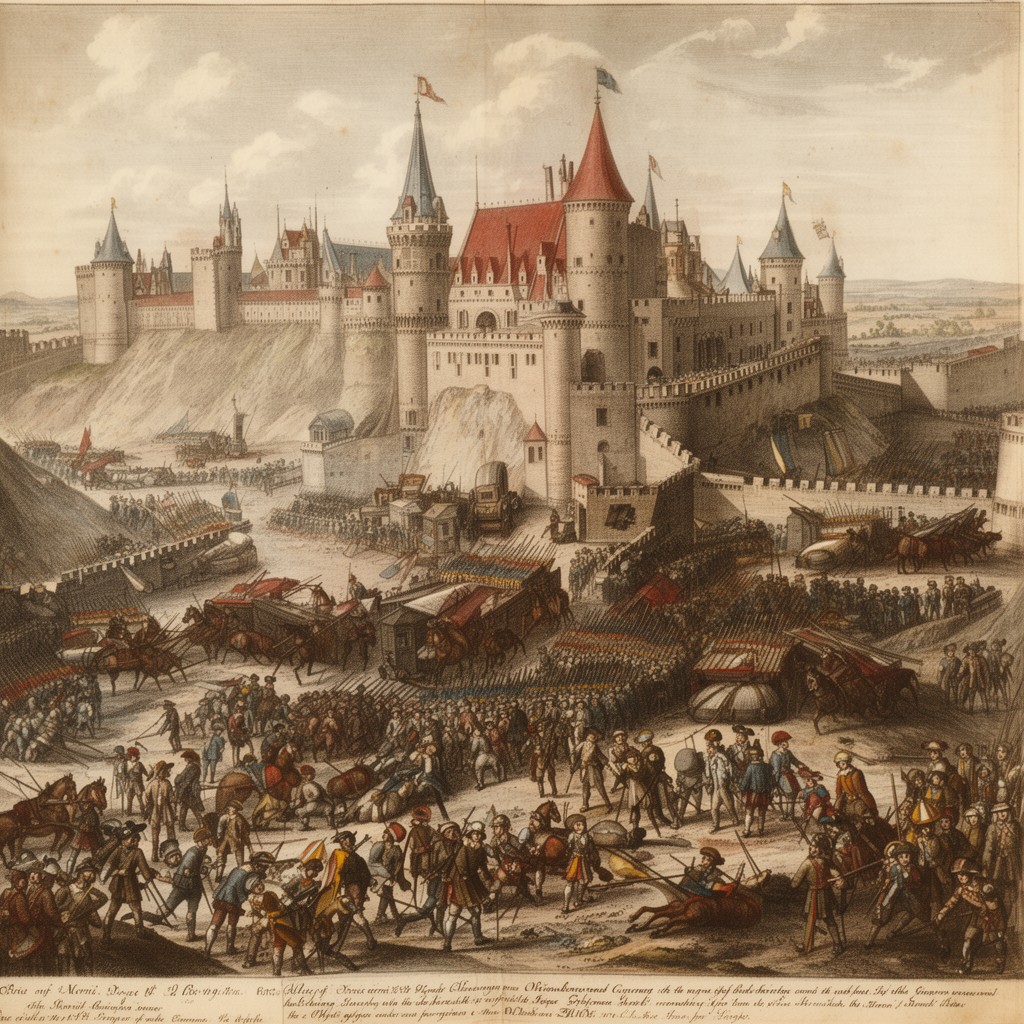 AI-generated illustration of Siege of Tournai (1709)