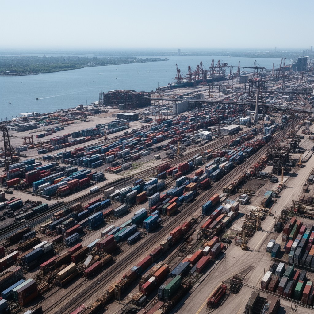 AI-generated illustration of Port of Chicago vicinity