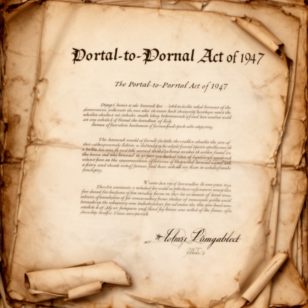 AI-generated illustration of Portal-to-Portal Act of 1947
