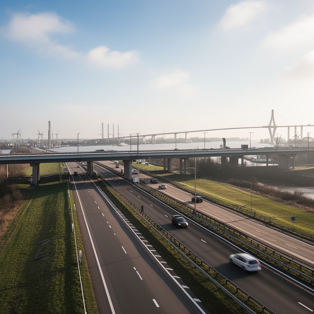AI-generated illustration of Westerscheldetunnel