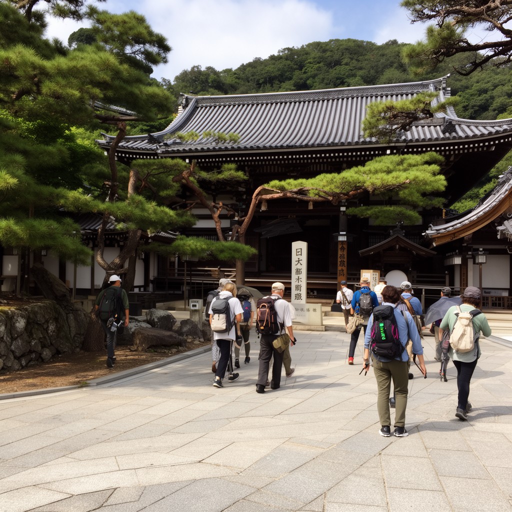 AI-generated illustration of Shikoku 88-temple pilgrimage
