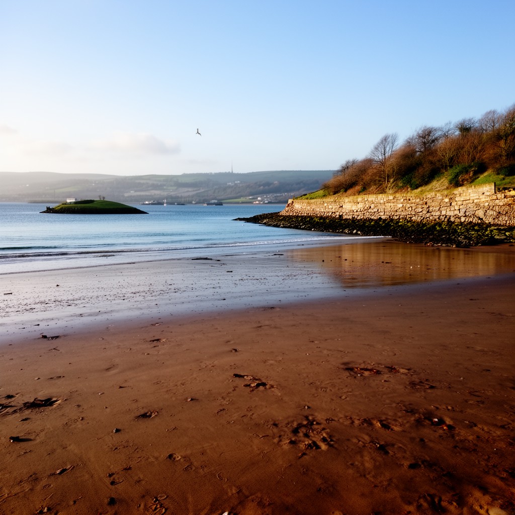 AI-generated illustration of Cramond Beach