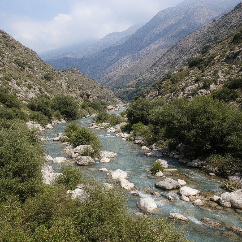 AI-generated illustration of Alfeios River