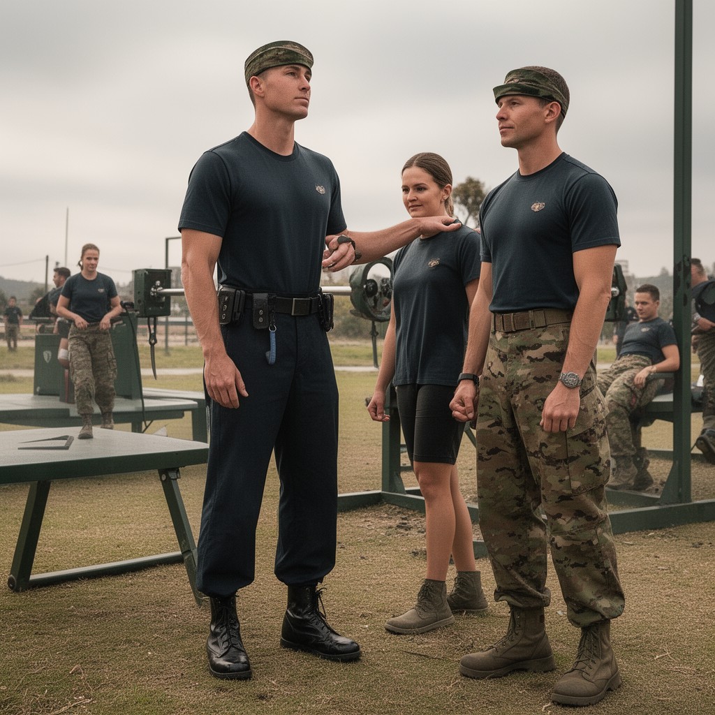 AI-generated illustration of Marine Corps physical training uniforms