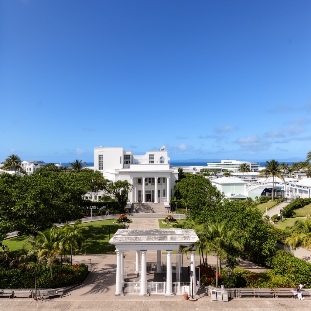 AI-generated illustration of Bermuda government complex
