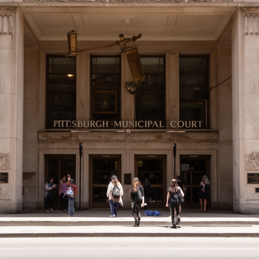 AI-generated illustration of Pittsburgh Municipal Court