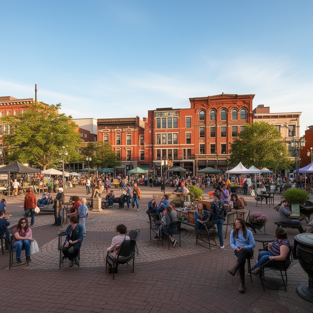 AI-generated illustration of Market Square, Knoxville