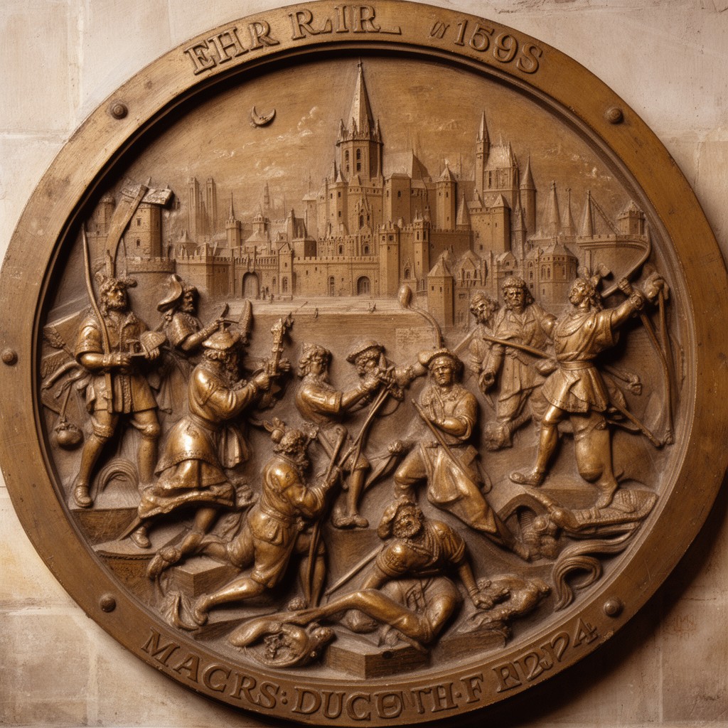 AI-generated illustration of relief of Rouen (1592)