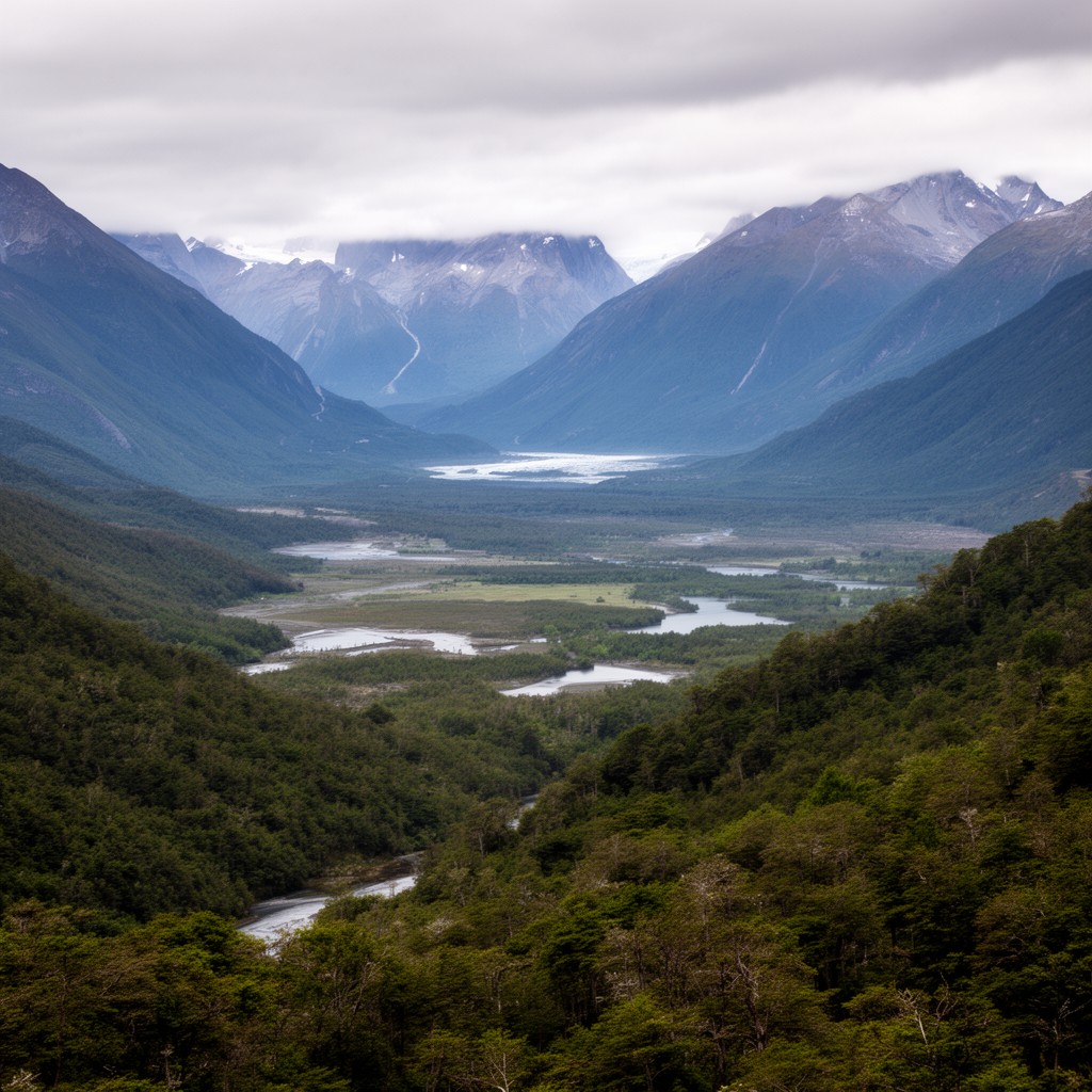 AI-generated illustration of southern Chile