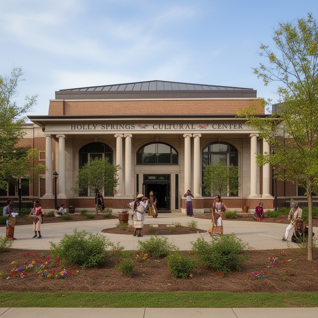 AI-generated illustration of Holly Springs Cultural Center