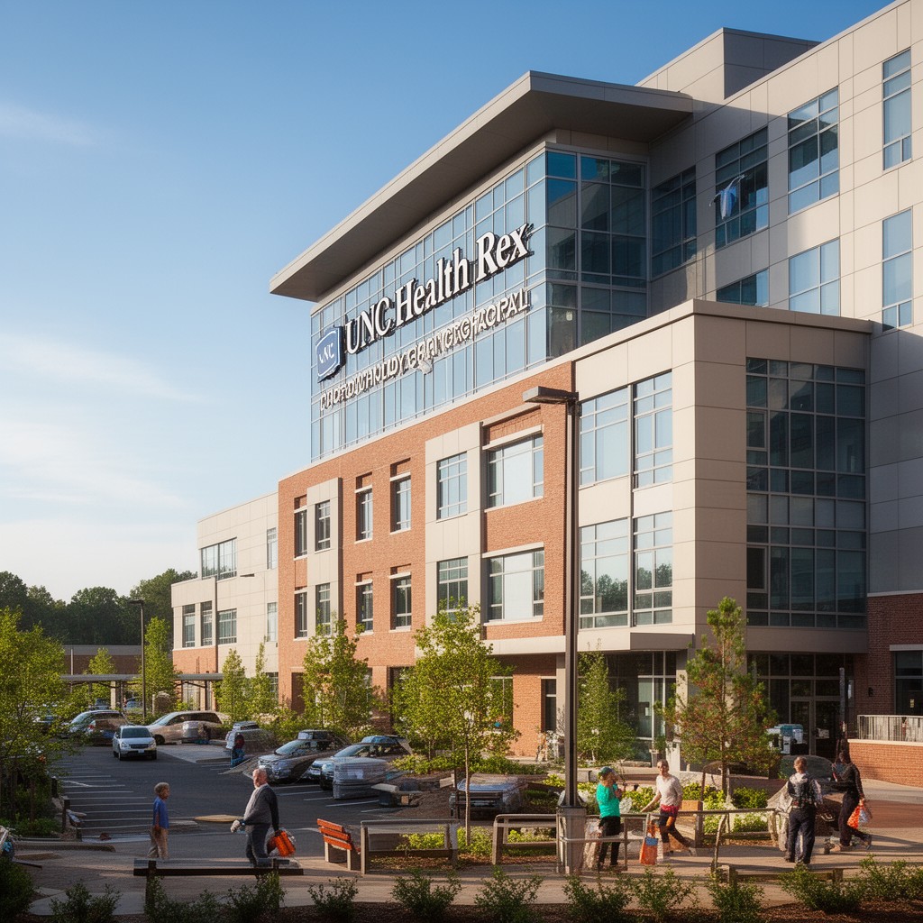 AI-generated illustration of UNC Health Rex Holly Springs Hospital