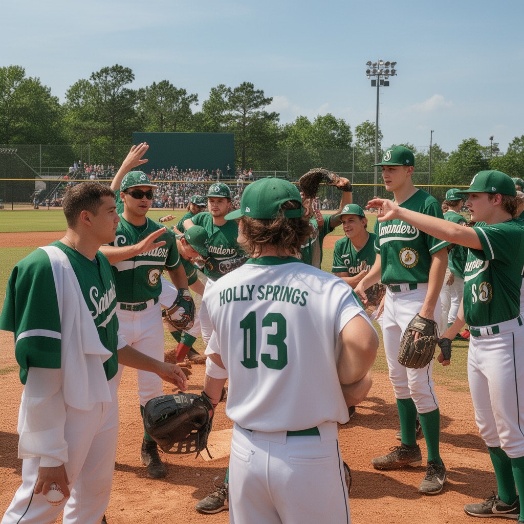 AI-generated illustration of Holly Springs Salamanders baseball team