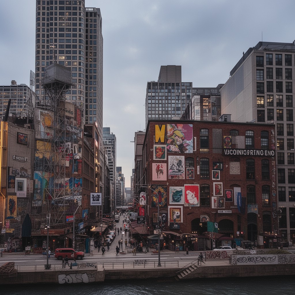 AI-generated illustration of River North, Chicago