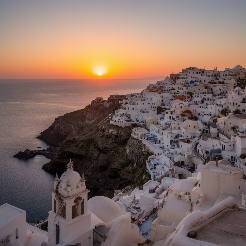 AI-generated illustration of Santorini