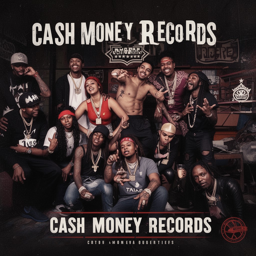 AI-generated illustration of Cash Money Records