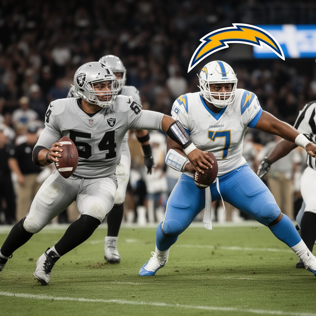 AI-generated illustration of Las Vegas Raiders–Los Angeles Chargers rivalry