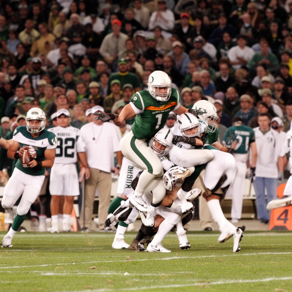 AI-generated illustration of 2008 Oregon–Oregon State football game